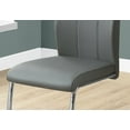 thumbnail image 3 of HomeRoots 332603 77.5 in. Grey Leather Look, Chrome Metal & Foam Dining Chairs - Pack of 2, 3 of 5