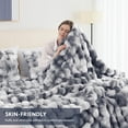 thumbnail image 2 of Cozylore Faux Fur Throw Blanket for Bed Luxury Fluffy Thick Bubble Blanket Warm Cozy Throw for Bedroom Living Room, 90" x 108", Tie-Dye Gray, 2 of 6