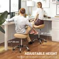 thumbnail image 4 of HOMCOM Tabouret Selle en Cuir PU Hauteur Réglable Chaise de Salon à Roulettes Brun, 4 of 10