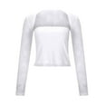 thumbnail image 4 of Womens Sets 2 Piece Outfits Lace Bolero Shrug See Through Floral Cardigan Long Sleeve Sheer Mesh Crop Y2K Tops, 4 of 8