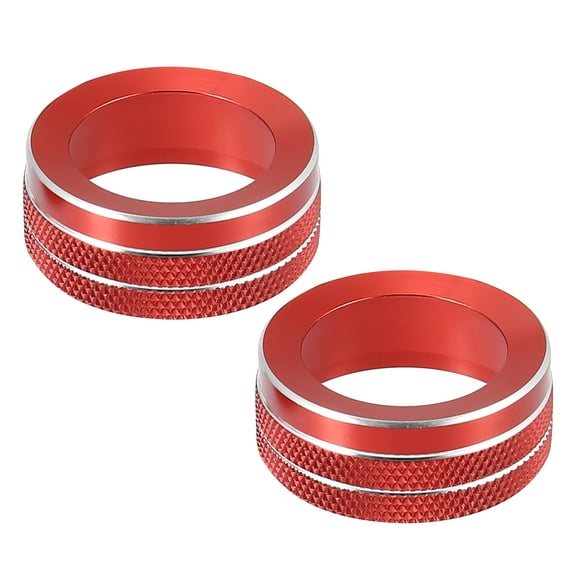 2pcs AC Knob Caps Air Conditioner Button Decals Stickers Covers for Mazda 3 6 Interior Center Console Accessories Red