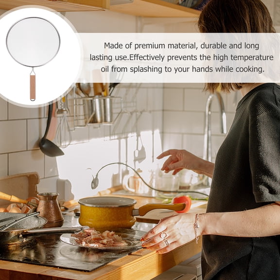 Pungan 25cm Stainless Steel Frying Pan Splatter Screen, Oil Splash Guard for Cooking
