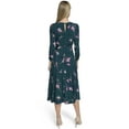 thumbnail image 4 of Falling Flowers Women's 3/4 Sleeve Belted Midi Dress, Sizes XS-XL, 4 of 6