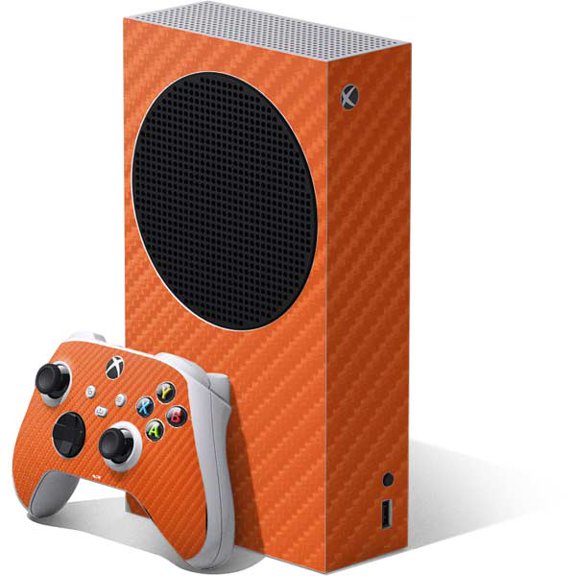 Skinit Textures Orange Carbon Fiber Xbox Series S Bundle Skin