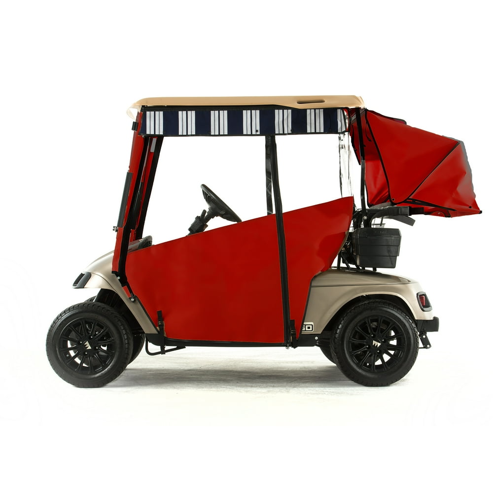 EZGO TXT Golf Cart PROTOURING Sunbrella Track Enclosure Red