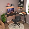 thumbnail image 2 of Escritorio en forma de L HOMEMAKE FURNITURE Color Negro con estante, 2 of 6