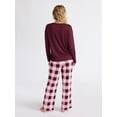 thumbnail image 3 of Joyspun Women's Dreamy Soft Collection Long Sleeve Sleep Top and Straight Leg Pants Pajama Set, 2-Piece, Sizes XS-3X, 3 of 5