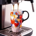 thumbnail image 2 of Topadorn Colorful Heart Art Ceramic Travel Mug, 17oz, Painted Hearts Print with Drip Background, Spill-Resistant Lid, Microwave/Dishwasher Safe, Gift Boxed, 2 of 6