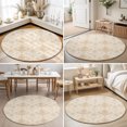 thumbnail image 4 of Round Area Rugs 3.3Ft, Beige Boho Floral Non-Slip Washable Circle Rugs Carpet, Vintage Ethnic Tribe Abstract Art Indoor Outdoor Rug Floor Mats Throw Runner for Bedroom Living Room Bathroom, 4 of 8