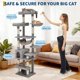 thumbnail image 1 of Historyli Árbol para gatos de 182 cm de alto para gatos grandes, torre con postes rascadores y condominio, gris claro, 1 of 9