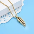 thumbnail image 4 of Stainless Steel Feather Urn Necklace Hold Cremation Ashes Keepsake Memorial Jewelry +Box+Fill Kits, 4 of 7