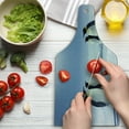 thumbnail image 3 of Sea Animals Cutting Board, 2 Pairs of Penguins Facing Each Other at South Sunny Antarctica, Tempered Glass Cutting and Serving Board, Wine Bottle Shape, Purple Grey Black White, by Ambesonne, 3 of 5