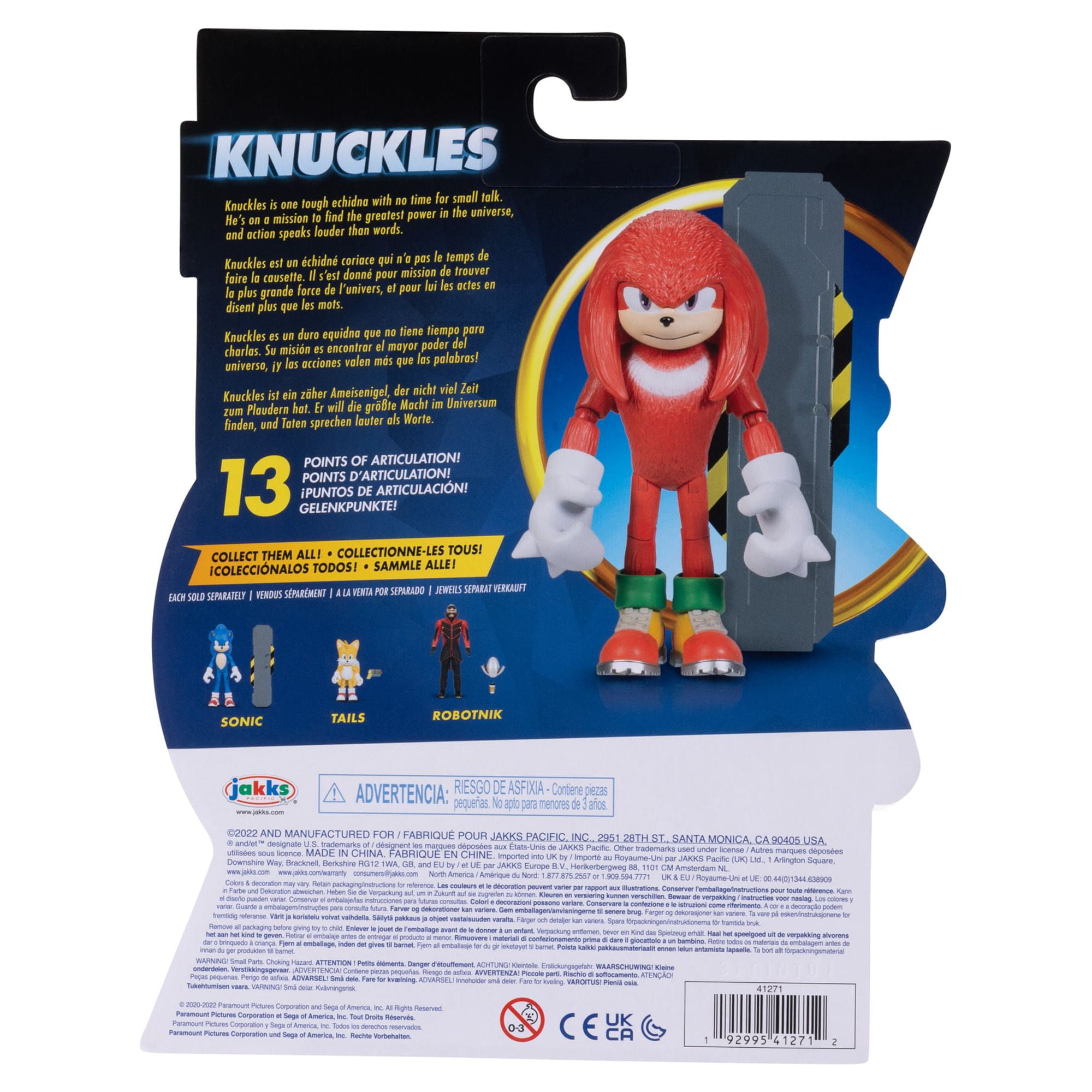 Boneco Colecionável Action Figure Knuckles: Sonic The Hedgehog