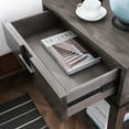 thumbnail image 6 of Leick Home Oak Solid Wood 1-Drawer End Table with Top AC/USB Charger, Smoke Gray, 6 of 14