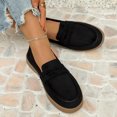 thumbnail image 6 of Wensltd Women's Loafers Slip On Flat Shoes Suede Upper Spring Autumn Daily Soft Walking Shoes Black, 6 of 9