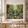 thumbnail image 5 of Forest Bridge Over Waterfall Creek with Fairy Lights, Dreamy Fantasy for Nature Lovers, Magical Woodland Wall Art, Housewarming Gift, Tapestry Wall Hanging for Bedroom and Dorm, 5 of 7