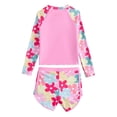 thumbnail image 5 of Girls Rash Guard Two Piece Swimsuit - Toddler Long Sleeve Bathing Suit with Front Zipper UPF 50+ Sun Print Swimwear for Kids Ages 3-7(Multicolour/4Y), 5 of 6