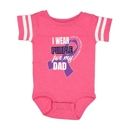 

Inktastic I Wear Purple For My Dad Cystic Fibrosis Awareness Gift Baby Boy or Baby Girl Bodysuit
