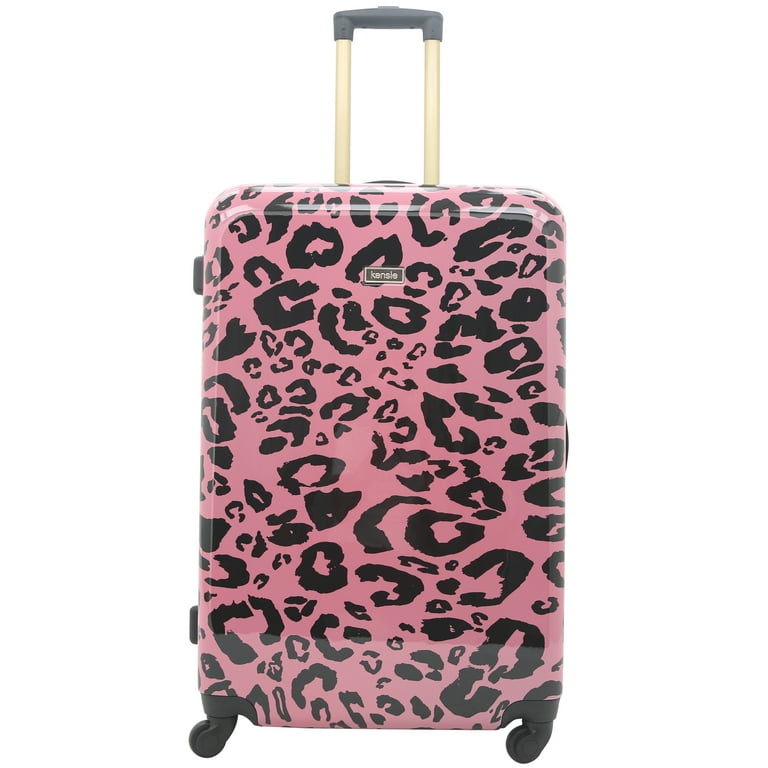 Kensie Print Pattern Hardside 3-piece Spinner Luggage Set in Pink