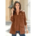 thumbnail image 5 of Roaman's Women's Plus Size Faux Suede Big Shirt, 5 of 5