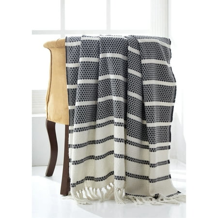 Modern Threads Hilo Adult Cotton Throw Blanket, 70" x 60", Slate