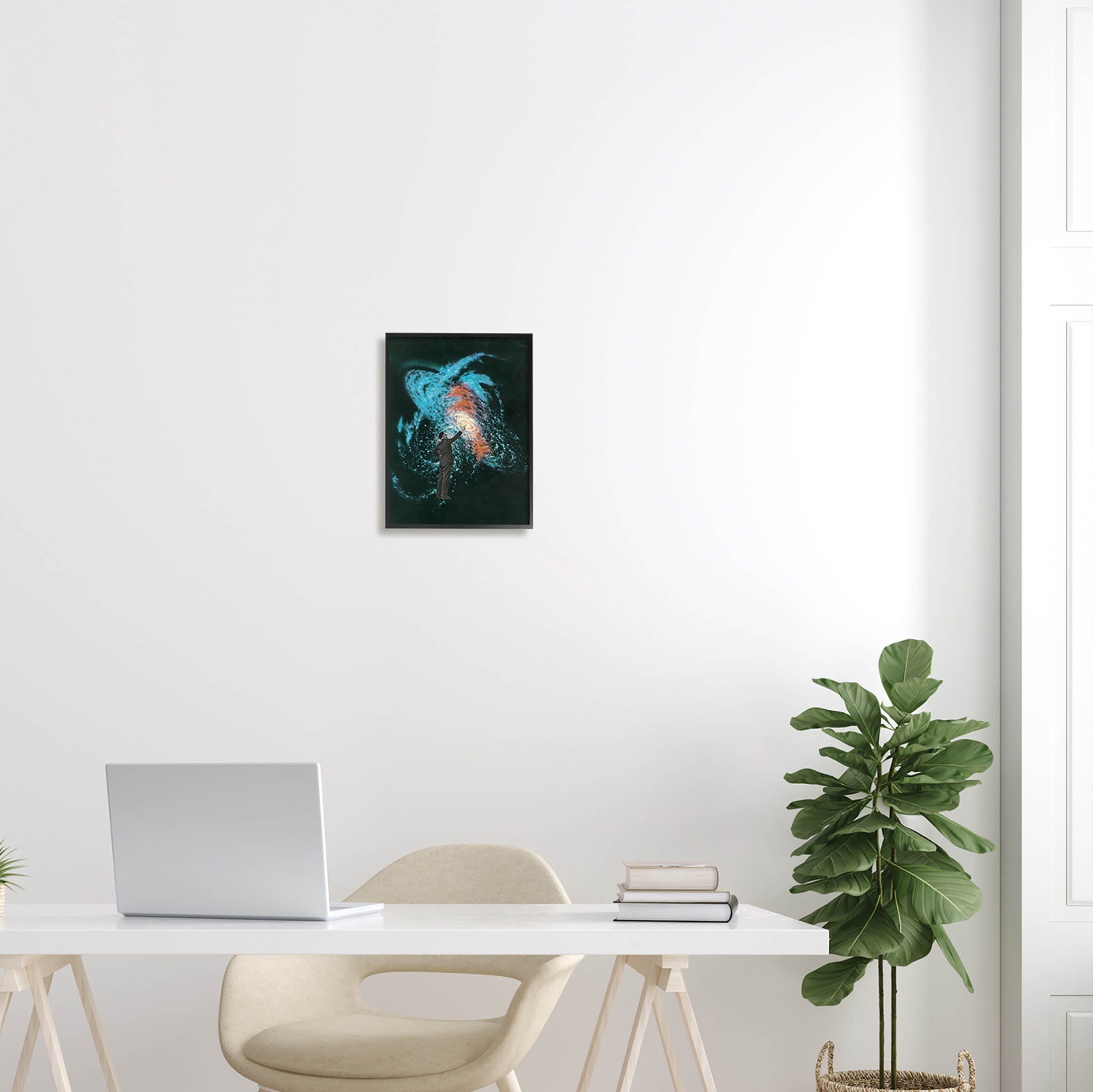 Stupell Industries Vivid Nebula Collage Surreal Person Graphic Art Black Framed Art Print Wall Art, Design by Matheus Lopes Castro