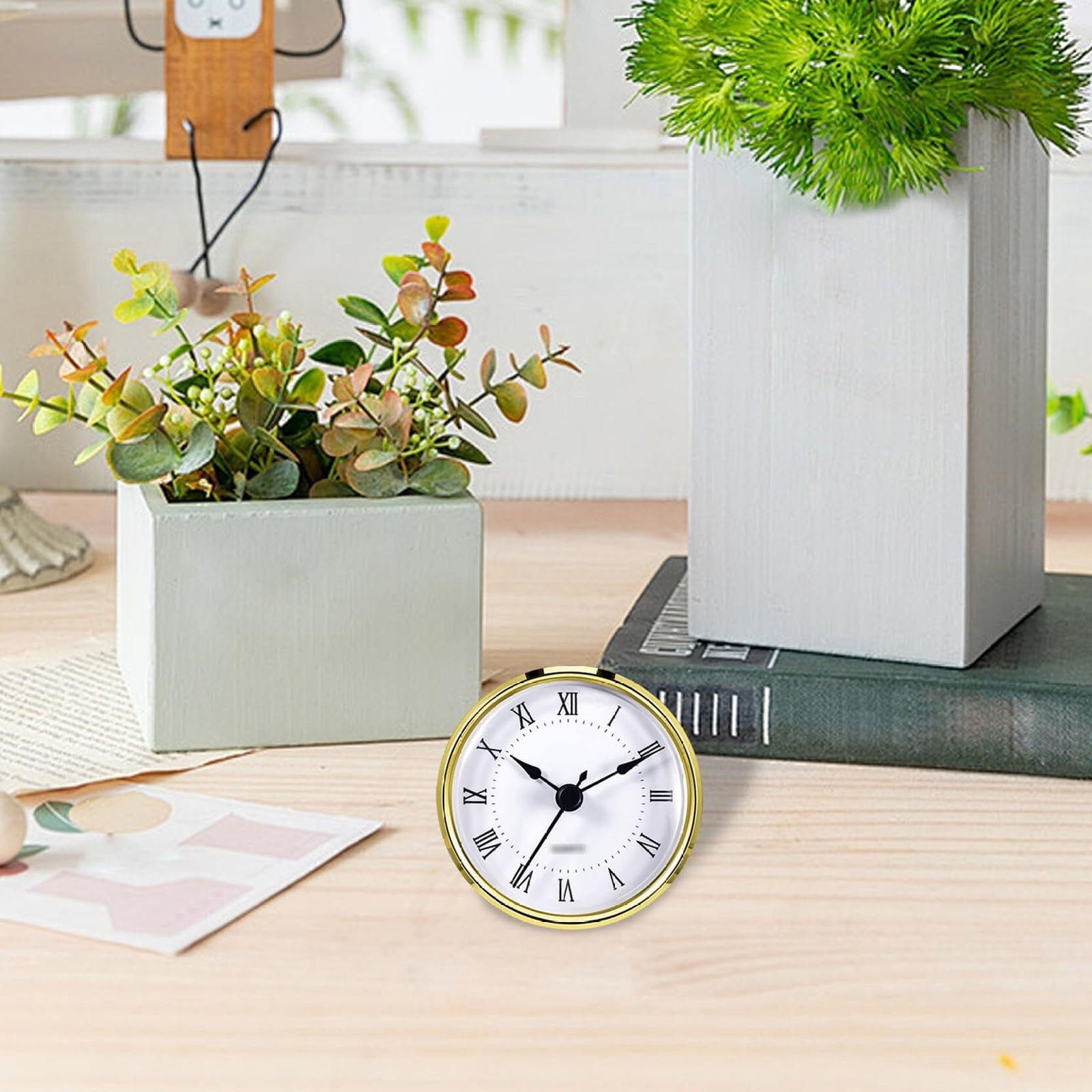 Quartz Clock Insert, Silent Modern Clock Movement, Mini Round Clock for Home, Office & DIY Decor