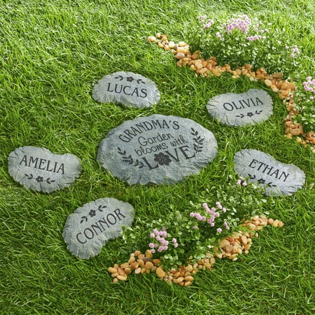 Personalized Blooms with Love Name Garden Stone, Top