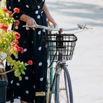 Worgeous  Bicycle Folding Basket Baskets Cycling Wire for Bike Baby Shopping Black