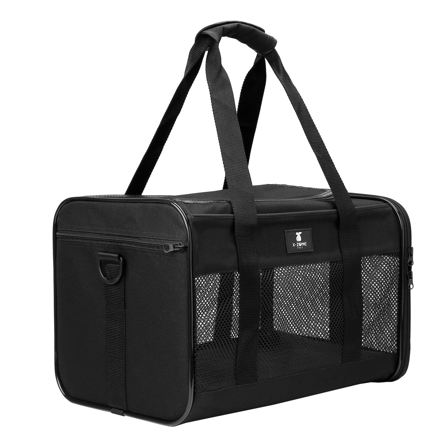 Large, Carbon Black X-ZONE PET Airline Approved Pet Carriers,Comes with Fleece Pads Soft Sided Pet Carrier for Dog & Cat