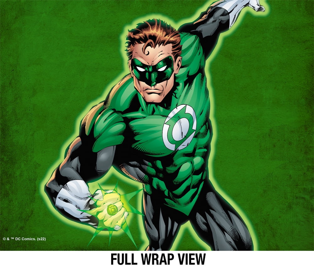 Green Lantern Official Green Lantern Character Pattern 24 oz Insulated Canteen Water Bottle, Leak Resistant, Vacuum Insulated Stainless Steel with Loop Cap, Black