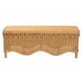 thumbnail image 2 of Pemberly Row Bohemian Light Honey Rattan Accent Bench with Scallop border, 2 of 9