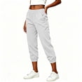 thumbnail image 6 of Lmueinov 2026 Women's 100% Corduroy Elastic Waist Cropped Jogger Pants, Side Pockets Loose Fit Soft Casual Capri Lounge Walking Trousers S-2XL, 6 of 8