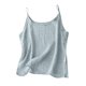 thumbnail image 1 of Camiseta sin mangas de lino para mujer - Top informal de tirantes fluido de color liso, 1 of 6