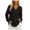 Black, variant on WUSUOWEI Sweatshirt For Women V-Neck Knit Sweater Long Sleeve Loose Soft Womens Casual Button Down Top L
