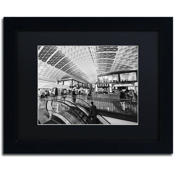 Trademark Fine Art "Union Station-Shops" Canvas Art by Gregory O'Hanlon, Black Matte, Black Frame