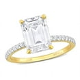 thumbnail image 1 of 3.20 Carat (ctw) Lab-Created Emerald-Cut Moissanite Engagement Ring in 10K Yellow Gold, 1 of 6