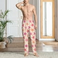 thumbnail image 2 of Logiee Starfish Print Pajama Pants for Men,Men’s Pajama Bottoms,Mens PJ Pants with Pockets & Button Fly-Small, 2 of 6
