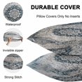 thumbnail image 4 of Waterproof Throw Pillow Covers Set of 2, 24x24 Inch Vintage Boho Floral Decorative Pillowcases Outdoor Pillow Slip Cushion Covers Set for Couch Tent Retro Nationcal Flower Blue, 4 of 7