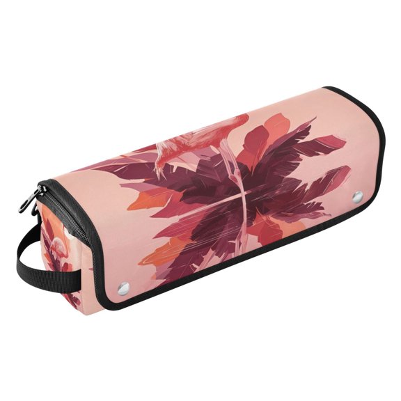 Hair Tools Storage with Heat Resistant Mat- Flamingo Pattern Printed Curling Iron Travel Bag/Flat Iron Case for Women