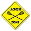 LACROSSE ZONE Sign novelty gift sport team trophy player play gag funny school