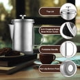 thumbnail image 2 of French Press Coffee Maker 1L Camping French Press Coffee Maker Foldable, 2 of 7