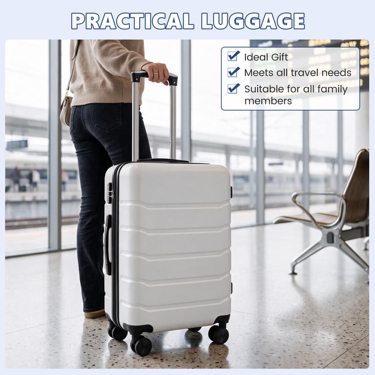 GIANNA 28 Inch Hardside Luggage, Expandable Rolling Luggage with