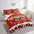 thumbnail image 4 of Feelyou Cartoon Nutcracker Kids Bedding Comforter Set 7pcs, Merry Christmas Queen Bedding Sets, Black Red Buffalo Reversible Queen Sheet Sets, Luxury Bedroom Decor, 4 of 8