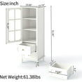 thumbnail image 2 of FLH Sideboard Buffet Pantry Cabinet Contemporary 52 Inch, 2 Glass Doors, 2 Drawers, White, 2 of 10