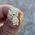 thumbnail image 3 of Hip Hop Golden Nugget Jewelry 14K Gold Plated 12mm X 20mm Surgical Steel Post Pierced Fashion Stud Earring, 3 of 8