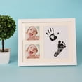 thumbnail image 3 of Graflsoa Baby Hand & Footprint Frame Set - Newborn Keepsake Gift with White Frame & Black Ink Pad - Wooden Memory Frame for Infants, 3 of 6