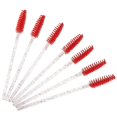 thumbnail image 3 of 100 varillas desechables para rímel, aplicador de rímel, cepillo para cejas, cepillo para extensiones de pestañas, color rojo, 3 of 5