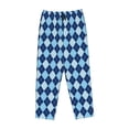 thumbnail image 4 of Balery Blue Squares print Women's Pajama Pants,Ultra Lightweight Pjs,Lounge Pant-Small, 4 of 9