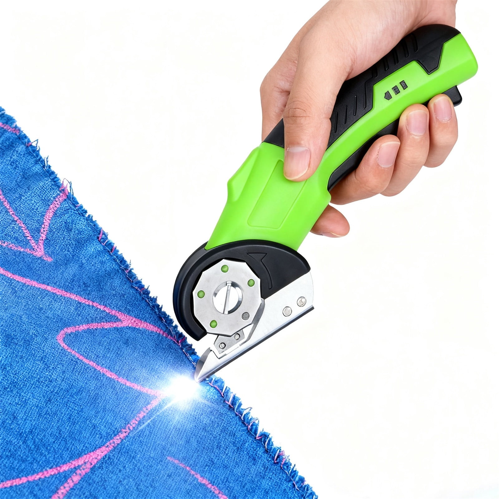 Rotary Cutter Scissors Cardboard Cutter Self Sharpening Blade Cuts Leather Pvc Carpets More Electric Lithium Powered For Craft Diy Plastic Material